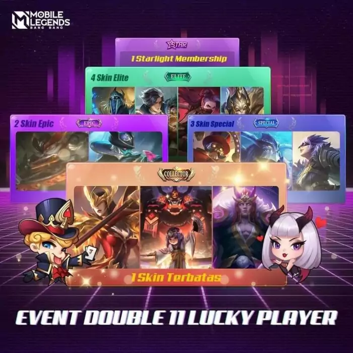 Mobile Legends dará skins Collector para quem participar deste novo evento em Novembro